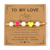 Copper Oil Drop Peach Heart Couple Bracelet – Gifts for Couples — 8