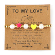 Copper Oil Drop Peach Heart Couple Bracelet – Gifts for Couples — 8