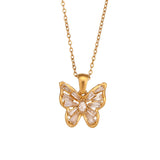Stainless Steel Hollow Zircon Butterfly Pendant – Jewelry Gift Ideas — 4