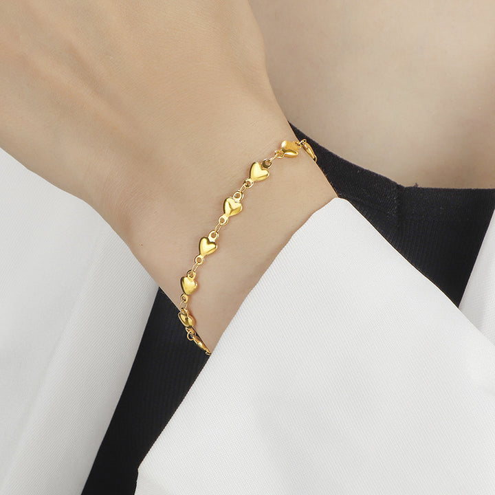 Gold Chain Heart Bracelet Stainless Steel – Jewelry Gift Ideas — 1