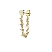 S925 Silver Needle Tassel Set With Diamond Heart – Gifts for Couples — 4