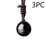 Natural Crystal Pendant Gold Obsidian Obsidian – Jewelry Gift Ideas — 4