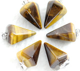 Natural Stone Agate Hexagonal Cone Pendant – Jewelry Gift Ideas — 14