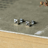 3D Sterling Silver Vintage Stud Earrings – Practical Gifts — 5