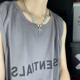 Turquoise Studded Diamond Cross Men's Titanium – Jewelry Gift Ideas — 5