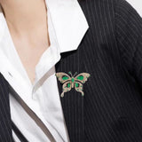 Light Luxury Emerald Butterfly Brooch – Jewelry Gift Ideas — 3