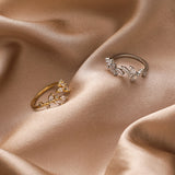 Sweet Leaves Butterfly Ring Female Opening Adjustable – Gifts for Her — 4