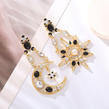 Retro Exaggerated Earrings For Women Rhinestone Pearl – Gifts for Her — 1