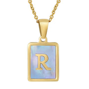 Titanium Steel 26 English Letter Necklace Blue – Jewelry Gift Ideas — 11