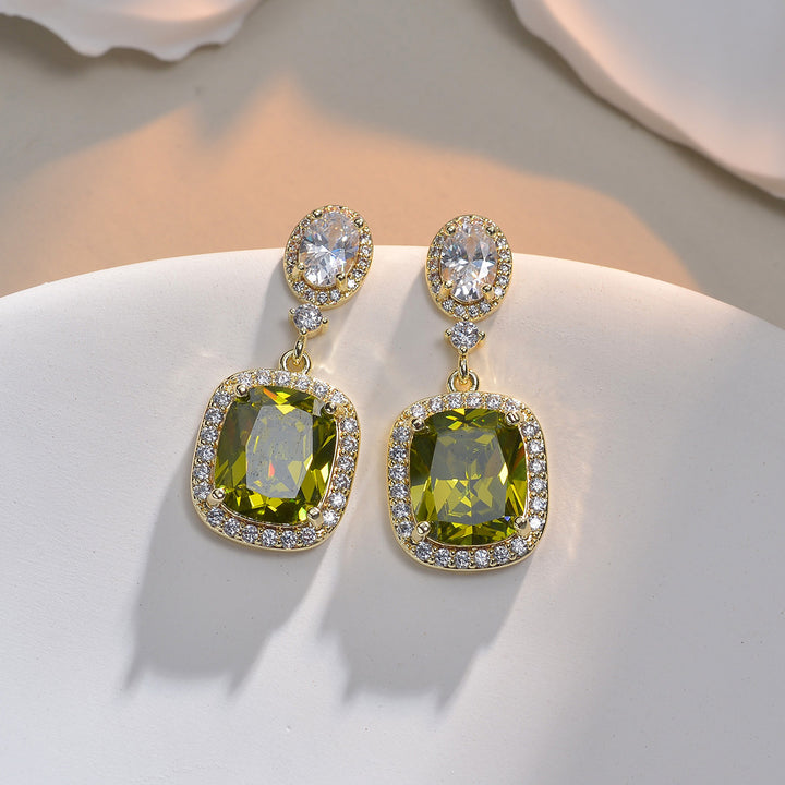 Women's Fashion Elegant Retro Olive Zirconium Earrings – Stylish Gifts — 1