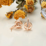 Rose Gold Micro-Set Zircon Round Earrings – Holiday Gift Ideas — 4