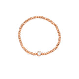 Rose Gold Inlaid Single Diamond Round Bead – Jewelry Gift Ideas — 4