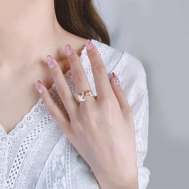 Cute Sandblasted Snail Ring Femininity – Meaningful Gifts — 1