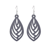 Hollow Geometry Wood Earrings Eardrop Personality – Birthday Gifts — 5