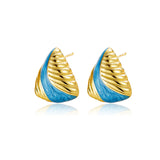 Drop Oil Triangle Striped Ear Studs Minority Fashion – Stylish Gifts — 3