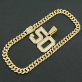 Mens Fashion Full Diamond Number 50 Pendant – Jewelry Gift Ideas — 6