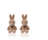 Cute Brown Bear Bunny Flocking Earrings Plush Earrings – Gifts for Her — 8