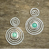 Fashion Nation Spiral Bluestone Drop Women's Earrings – Stylish Gifts — 2