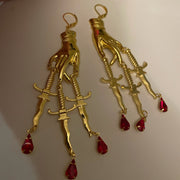 Vintage Creative Exaggerated Cross Drop Ruby Tassel – Stylish Gifts — 2
