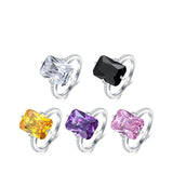 Inlaid Rectangular Zircon Ring For Women – Gifts for Her — 9