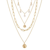 Diamond Tassel Coin Chain Four Tier Necklace – Jewelry Gift Ideas — 3