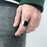 Fashion Retro Men's Simplicity Square Ring – Stylish Gifts — 6