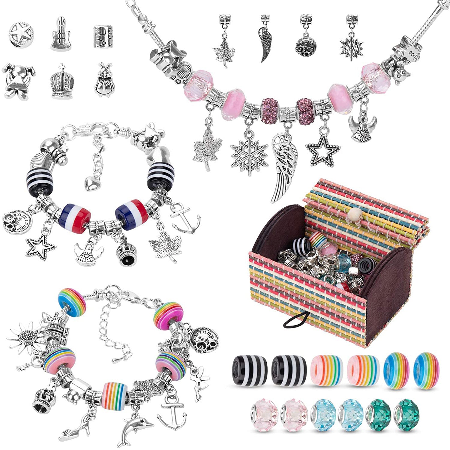 Diy Rainbow Beads Alloy Handmade Bracelet Set – Jewelry Gift Ideas — 1