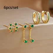 Women's Inlaid Zircon 18K Gold Plating 6-piece Set – Gifts for Her — 7