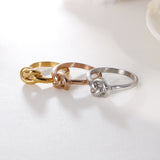 Truelove Knot Geometric Titanium Steel Ring – Thoughtful Gifts — 7