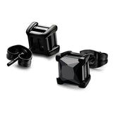 Punk Square Black Zircon Stud Earrings Set 6mm – Stylish Gifts — 3