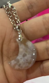 Crystal Cherry Blossom Agate Moon Leather Rope – Jewelry Gift Ideas — 4