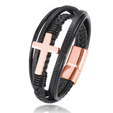 Multi-layer Braided Stainless Steel Cross Men's – Jewelry Gift Ideas — 8