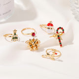 6pcs Santa Claus Christmas Tree Elk Rings Cute – Jewelry Gift Ideas — 7