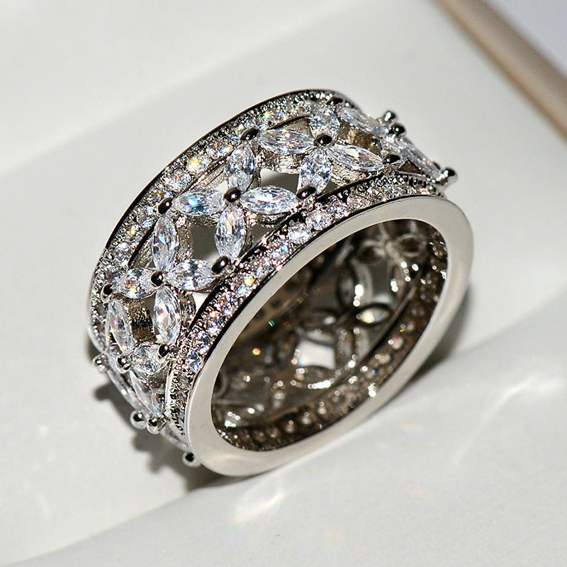 Over Zircon Ring Fashionable Electroplated – Holiday Gift Ideas — 1