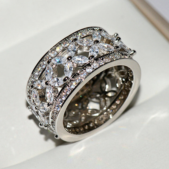 Over Zircon Ring Fashionable Electroplated – Holiday Gift Ideas — 1