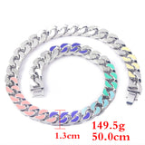 Rap Hip Hop Seven Colored Diamond Cuban Necklace – Jewelry Gift Ideas — 6