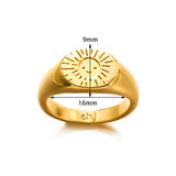 18K Smiling Face Sun Light Ring Simple Retro – Meaningful Gifts — 7