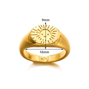 18K Smiling Face Sun Light Ring Simple Retro – Meaningful Gifts — 7