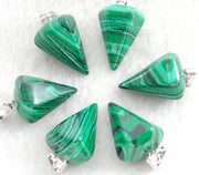 Natural Stone Agate Hexagonal Cone Pendant – Jewelry Gift Ideas — 12