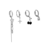 Black Small Cherry Earring Set Combination Stud – Jewelry Gift Ideas — 4