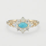 Rhombus Turquoise Natural Opal Opal Ring 925 – Unique Gift Ideas — 13
