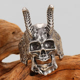 Skull And Horns Ghost Head Ring – Birthday Gifts — 1