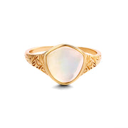 Vintage Carved Personality Shell White Crystal Ring – Gifts for Her — 4