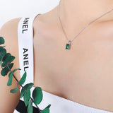 Women's Vintage Emerald Zircon Pendant Necklace – Jewelry Gift Ideas — 6