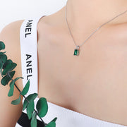 Women's Vintage Emerald Zircon Pendant Necklace – Jewelry Gift Ideas — 6