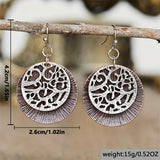 Vintage Round Two-tone Hammered Pendant Earrings – Jewelry Gift Ideas — 3