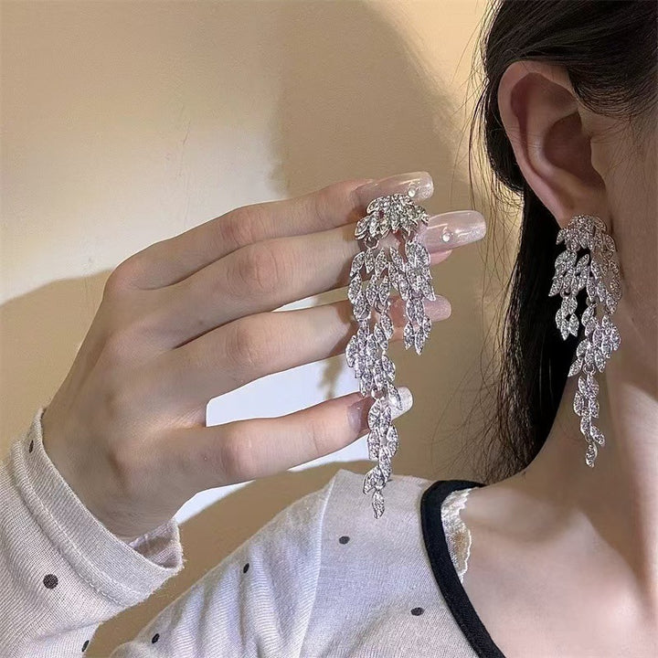 Autumn And Winter Light Luxury Leaves Tassel Long – Meaningful Gifts — 1