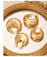 Simple Glossy Copper-plated Gold U-shaped Earrings – Small Gift Ideas — 12
