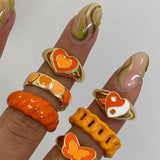 Vintage 6 Piece Green Hugging Hand Ring Set Women's – Gifts for Her — 15