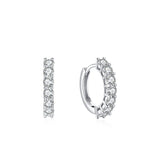 S925 Sterling Silver Circle Full Diamond Earrings – Stylish Gifts — 3